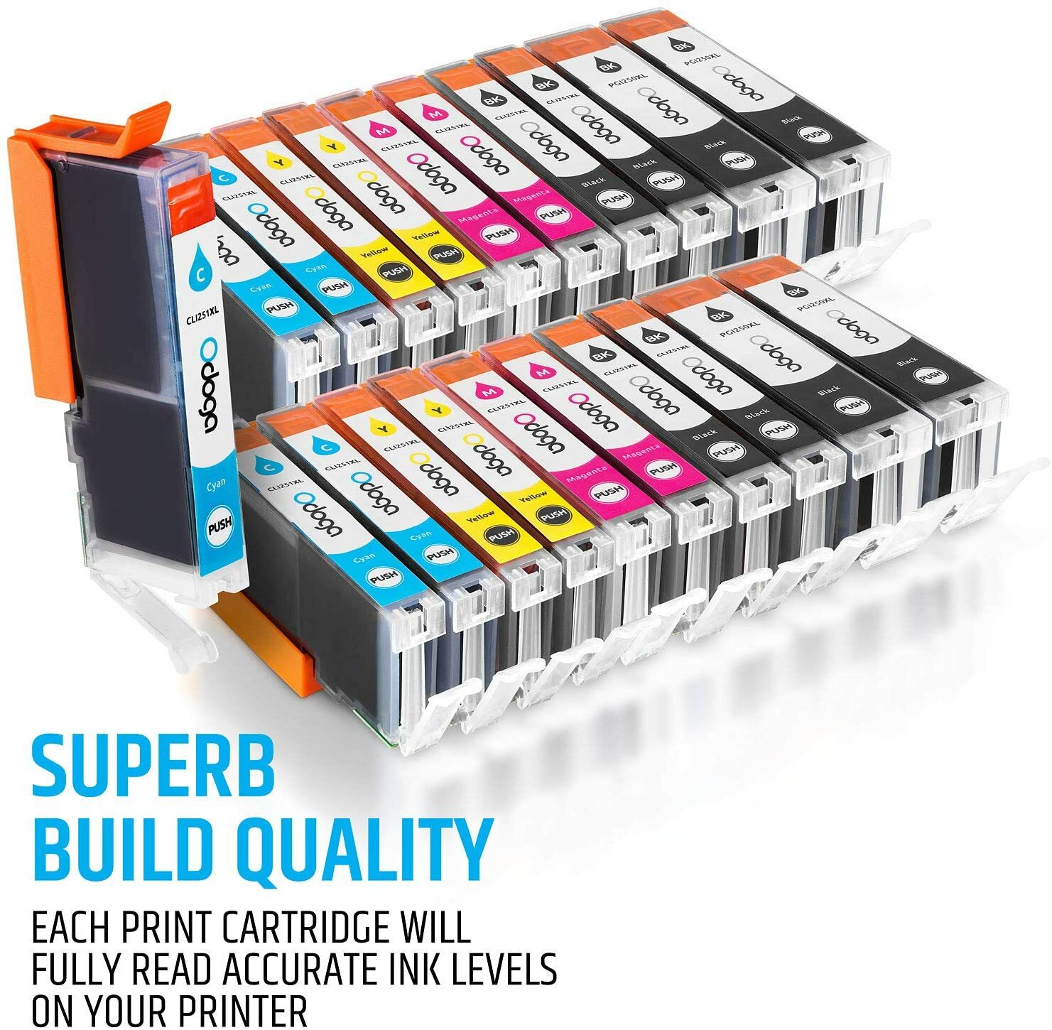 20 Pack Compatible Replacement Inkjet Cartridges for Canon PGI250 XL