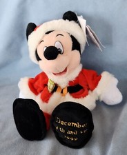 1999 Walt Disney World Exclusive SANTA MICKEY MOUSE Beanbag Plush New w/Tags