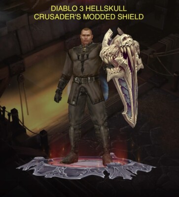 DIABLO 3-PS4/5-HELLSKULL PRIMAL MODDED CRUSADER'S SHIELD FÜR HARDCORE