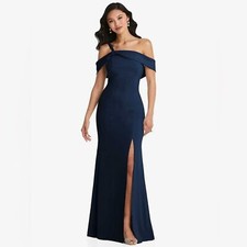 AFTER SIX One Shoulder Gown Size 6 Midnight Navy Formal Wedding Guest Prom