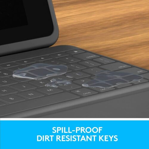 Logitech Rugged Folio Keyboard Case for iPad 7th/8th Gen – Shockproof, Graphite - Picture 3 of 7