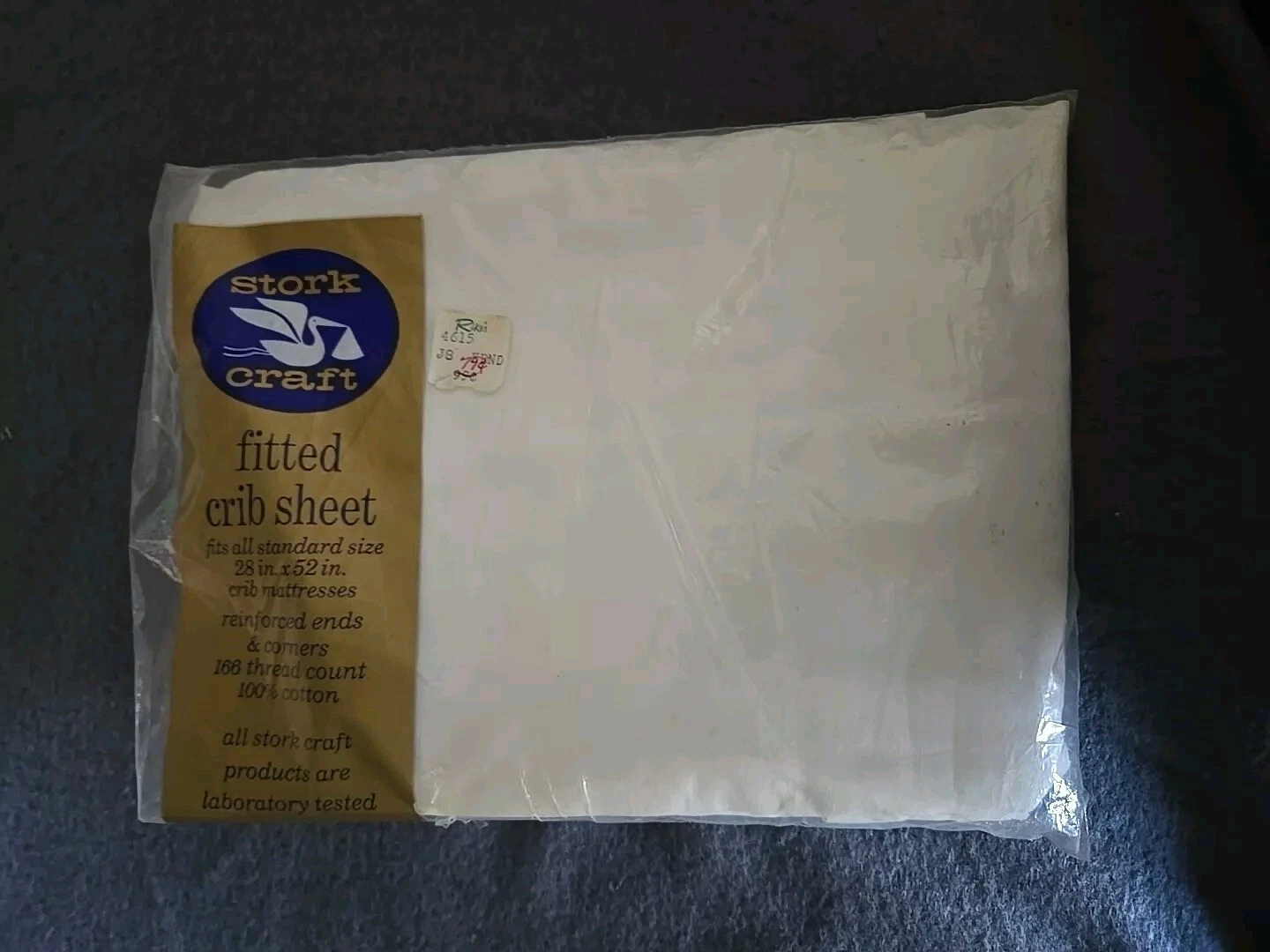 Vintage Stork Craft Baby Bedding Fitted Crib Sheet USA Nursery Cotton NEW White