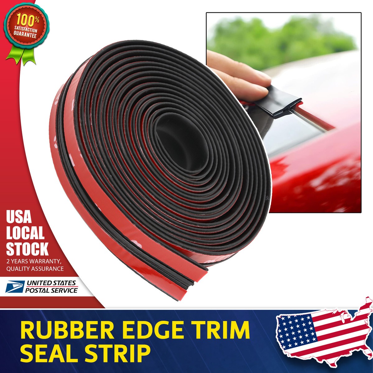 EPDM Rubber Fender Flares Edge Trim – Universal T-Style Seal With Self-Adhesive Tape, 18ft, Black - View #6