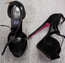 Rialto High Heels 15cm Mega Heel 37 Black Heavily Worn Used