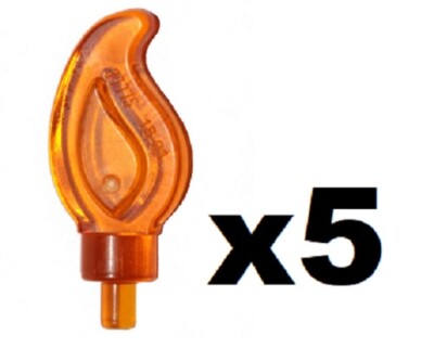   LEGO 5 New Trans-Orange Minifig Flames Wave Small Pin Candle Utensil D741