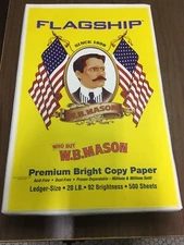 11x17  copy paper  WB MASON 500 Sheets per pack 92 bright 20#