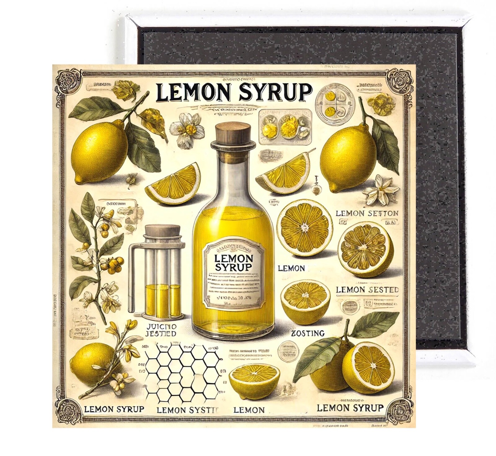 Lemon Syrup FRIDGE MAGNET sign advertisement