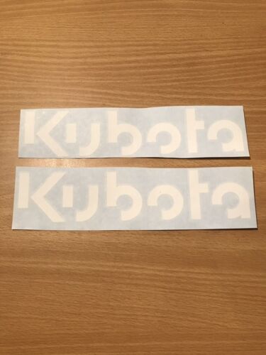 KUBOTA 12” WHITE NEW LOGO TRACTO VINYL DECAL STICKER - SET OF 2 Tractor - Picture 2 of 2