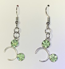 Silver Mickey Mouse Drop Dangle Earrings