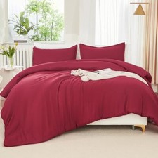 Comforter Set King Size, 3 Pieces Lightweight King (104"x90") Burgundy Red