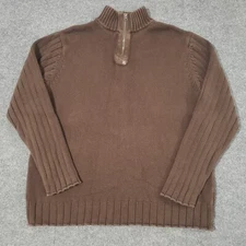 polo jeans company knit quarter zip sweater men's XXL brown 100% cotton HEAVY