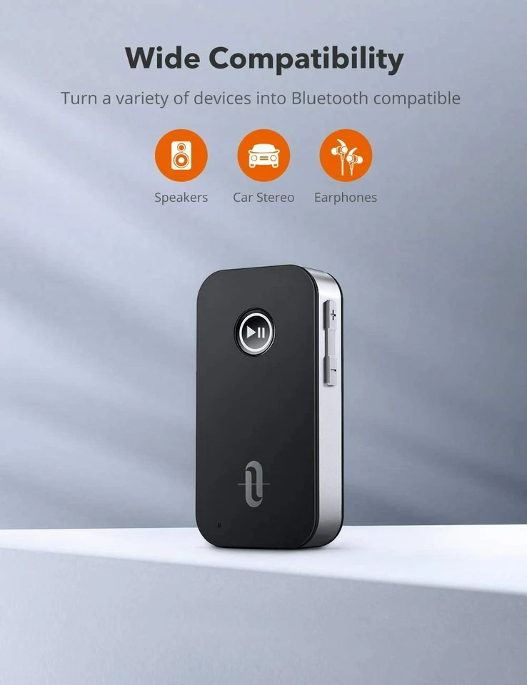 TaoTronics Ricevitore Bluetooth/Kit Auto Portatile Wireless Audio AUX Adattatore 3.5mm - Immagine 4 di 4