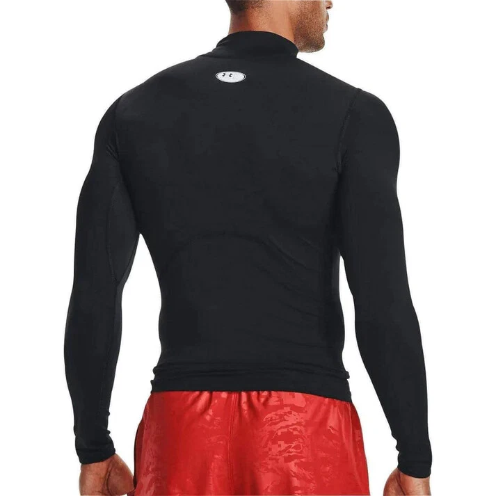 UNDER ARMOUR MENS COMPRESSION BASE-LAYER HEAT GEAR LONG SLEEVE MOCK SKINS BLACK - Image 3 of 4