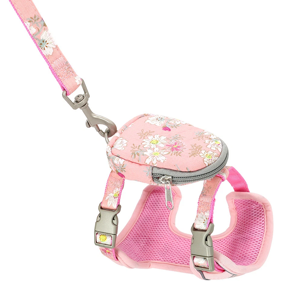 Dog Harness&Leash&Treat Bag Mesh Reflective Pet Puppy Cat Walking Harness Vest