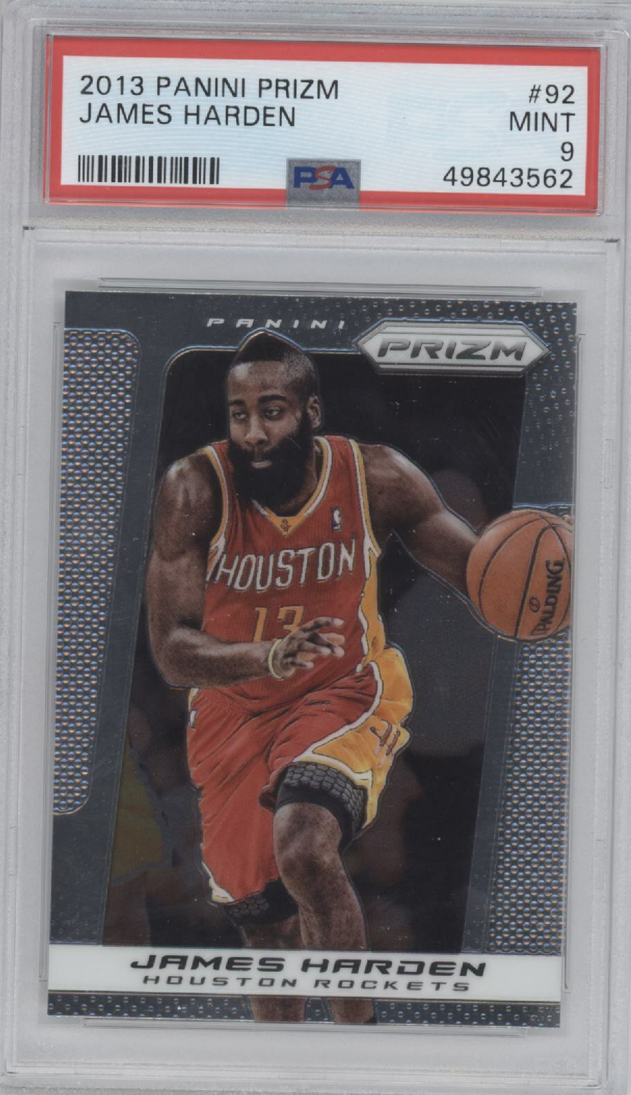 JAMES HARDEN 2013 Panini Prizm # 92 PSA 9 - All Star Houston Rockets
