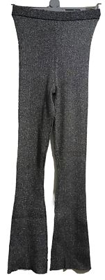 Christopher Kane Glitter Flares Pants/ Legging  In Silver, High Rise. Size S-M