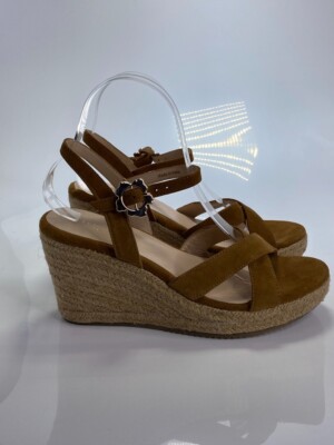 Ted Baker Women's Brown Suede Strap Taymii Espadrille Wedge Sz 9