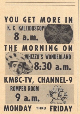 1961 KMBC KANSAS CITY TV AD FRANK WIZIARDE hosts WHIZZO'S