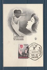 Etb/  carte  Argentine 1er jour lutte contre la leucémie  1958