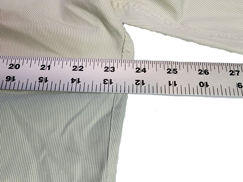 Giorgio Armani Long Sleeve Button Up Shirt White Striped Mens Size 18 - Picture 7 of 11
