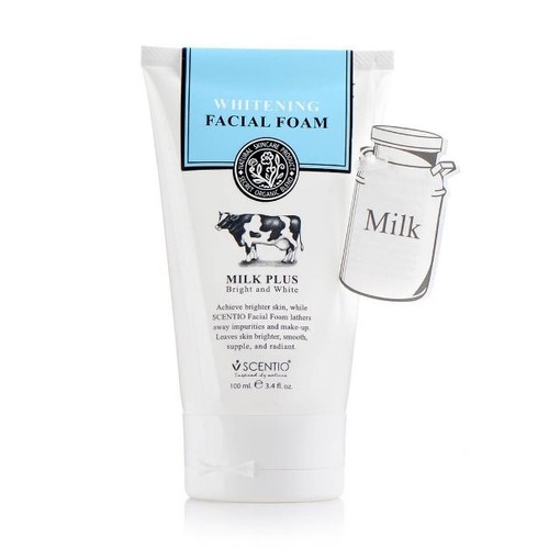 100ml Facial Foam Cleanser SCENTIO Milk Plus Whitening Q10 Bright Beauty Buffet - 第 5/7 張圖片