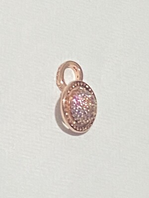 Neu S925 Sterlingsilber Rotgold Planet Saturn funkelnder Hänger Charm