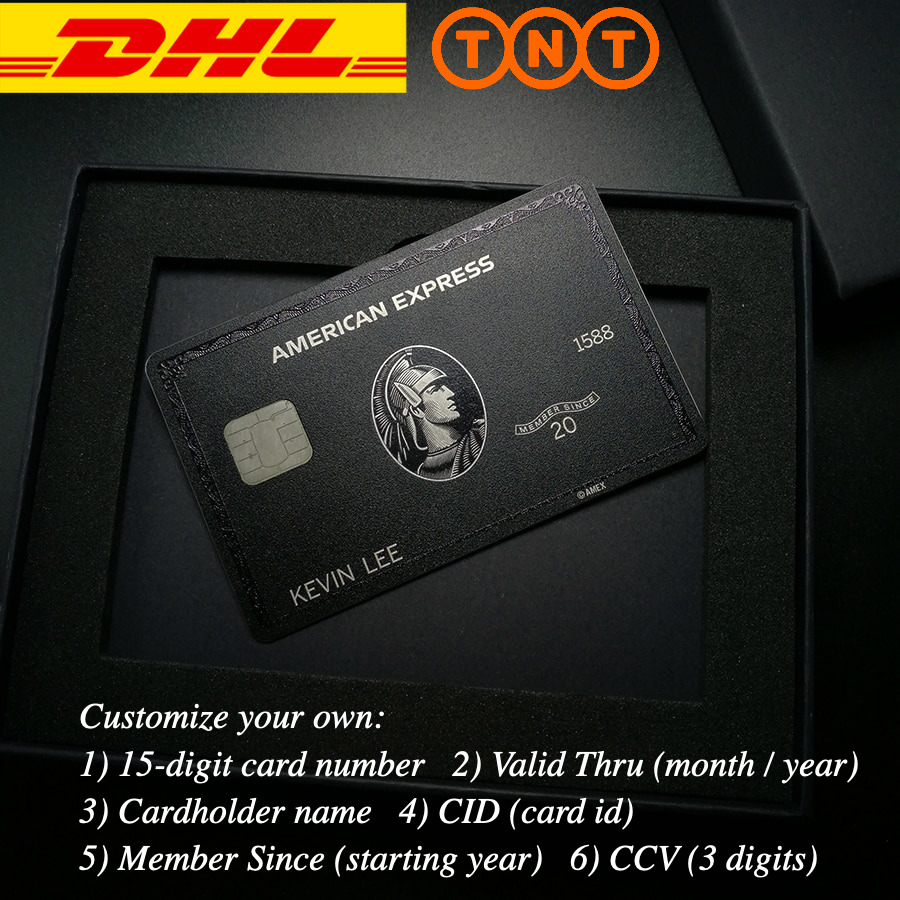 Custom American Express Centurion Metal Black Card w gift box Collect Black Amex