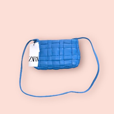 ZARA NWT Luxury Designer Woven Leather Crossbody Bag Shoulder Purse Unisex