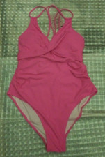 Swimsuit Size XXL I Think 1XL Pink One Piece Bathing Suit Adj Straps 28" Long