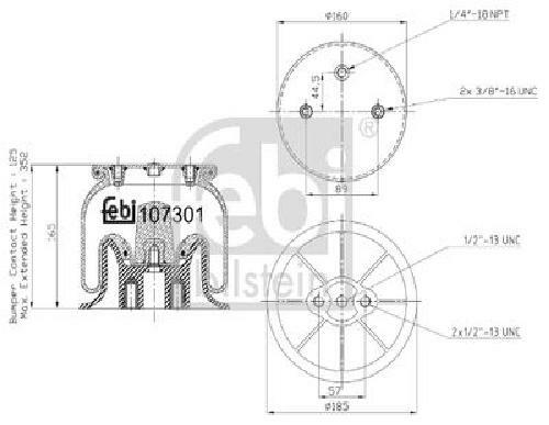 Original FEBI BILSTEIN Air Spring Bellows 107301 For Iveco