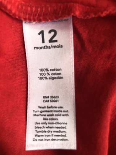 Carter’s 12m Firetruck Baby Jungen rot Shirt Top Tee Tshirt 100% Baumwolle - Bild 5 von 6