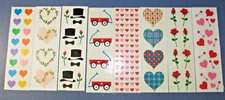 Vintage Mrs Grossmans Stickers Pack Patchwork Pastel Pink Rose & Valentine Heart