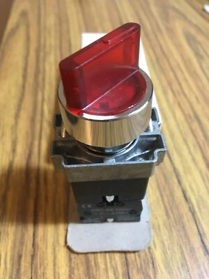 JIAN FEI 22mm illuminated 2-position selector switches N.C. metal base&bezel Red Knob