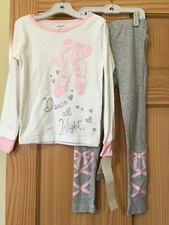 New Carters Ballet Pajama Set Girls Snug Fit many sizes White Gray