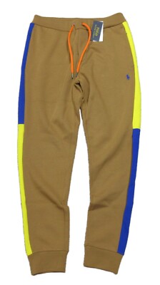 Polo Ralph Lauren Men's Tan Multi Double Knit Mesh Jogger Pants