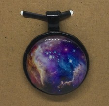 Galaxy Round Glass Dome Cabochons 1" Black Bezel Pendant New Free Ship 476