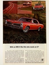 1967 Pontiac Lemans Print Ad OHC Sprint 6