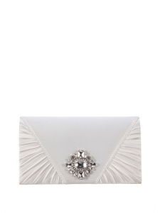 ivory satin clutch