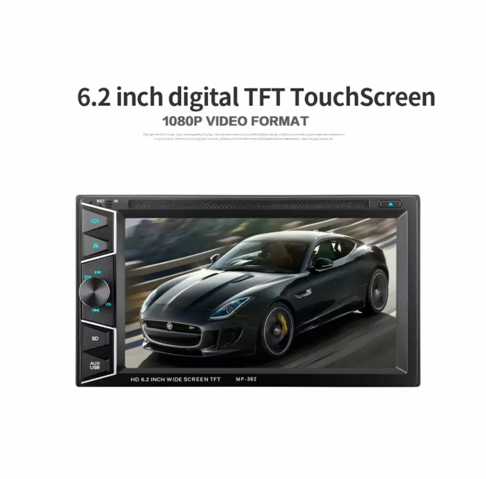 AUTORADIO STEREO AUTO 6.2" POLLICI 2DIN LETTORE CD DVD USB BLUETOOTH MP3 MP5 AUX - Immagine 4 di 4