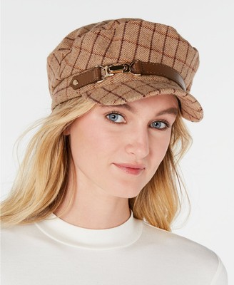 Inc Windowpane-Plaid Cap   Camel 0