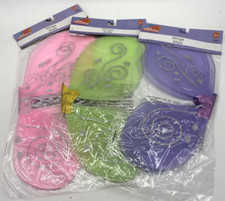 3x NIP Novelty Girls Just Pretending Play Wings w/Glitter Green,Pink  Purple