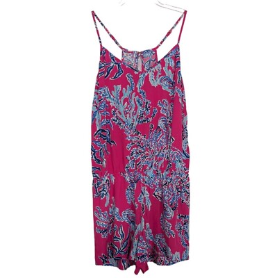 Lilly Pulitzer Dusk Romper Womens Size Small Pink Samba Coral Sleeveless  Preppy