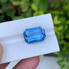 17.10Ct Natural Santa Maria Blue Aquamarine Emerald Cut Loose Gemstone Certified