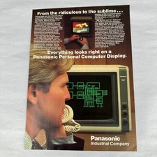 Panasonic Computer Display Vintage 1983 Print Ad Retro Monitor Tech Industry 80s