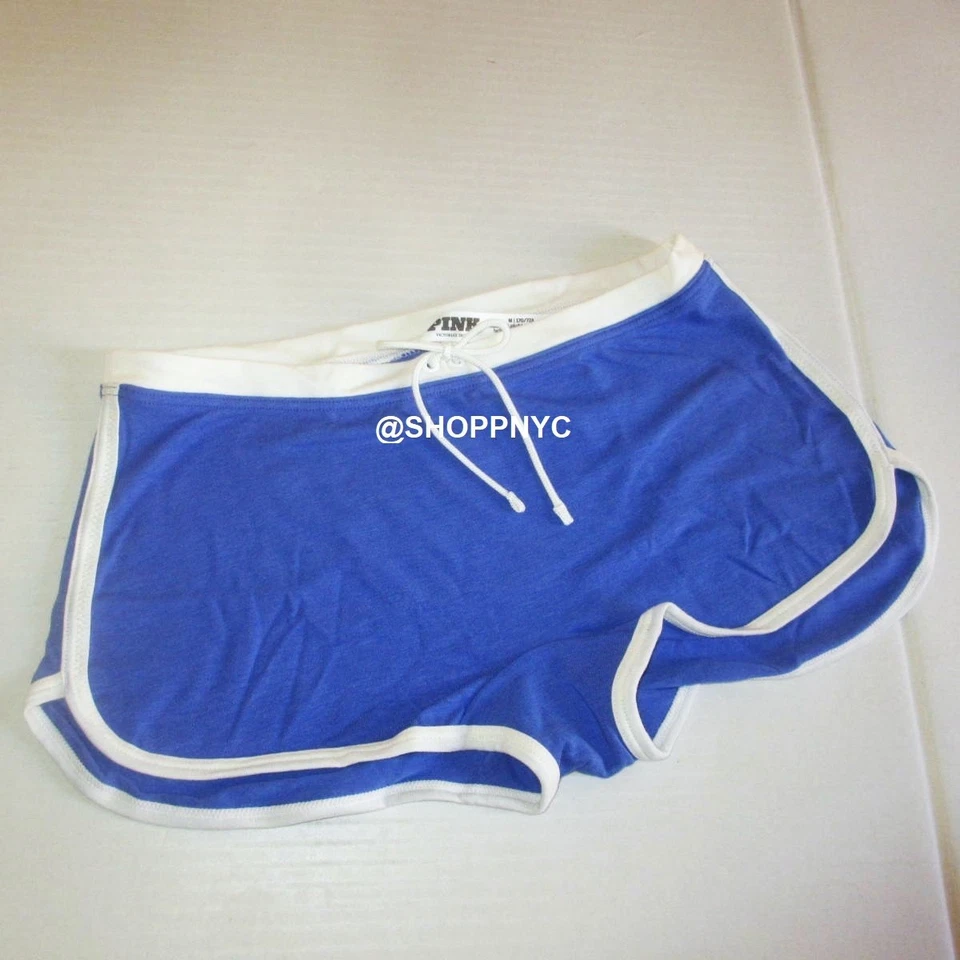 Victoria Secret 粉色 棉 宿舍 男孩短裤 短裤 短裤 S M L XL 蓝色 白色 标志 — 第 4/4 张图片