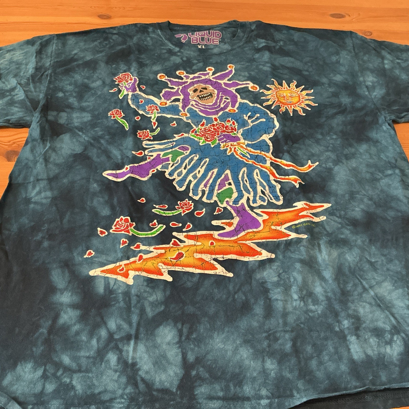 Liquid Blue Greatful Dead Tie Dye Jester Size XL