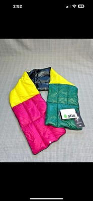 STIO Hometown Down Scarf 800 Hyperdry Abyss Flux Print Pink Yellow Green **NEW**