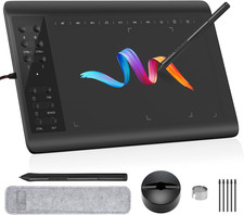 Tablet Grafica 10x6in Area Activa 8192 Niveles Pen Sin Bateria 12 Teclas Windows
