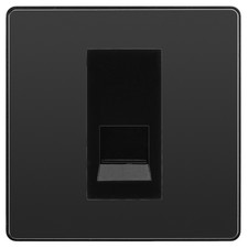 Image of BG Evolve Black Chrome Single Secondary Telephone Socket, Screw Terminal - Black