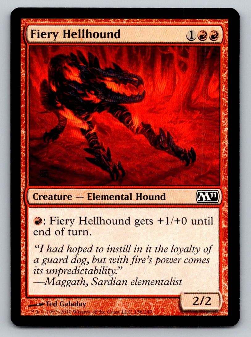 MTG Fiery Hellhound (M11) Regular # 136/249